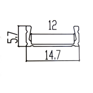背光灯槽专用铝合金槽（型号YDT-26，宽14.7*高5.7*长1000MM）