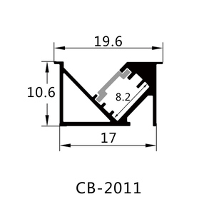 柜子斜照铝合金槽CB-2011（型号CB-2011，宽17*高10.6*边宽19.6*长1000MM）